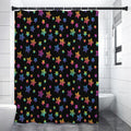Rainbow Stars Pattern Print Shower Curtain