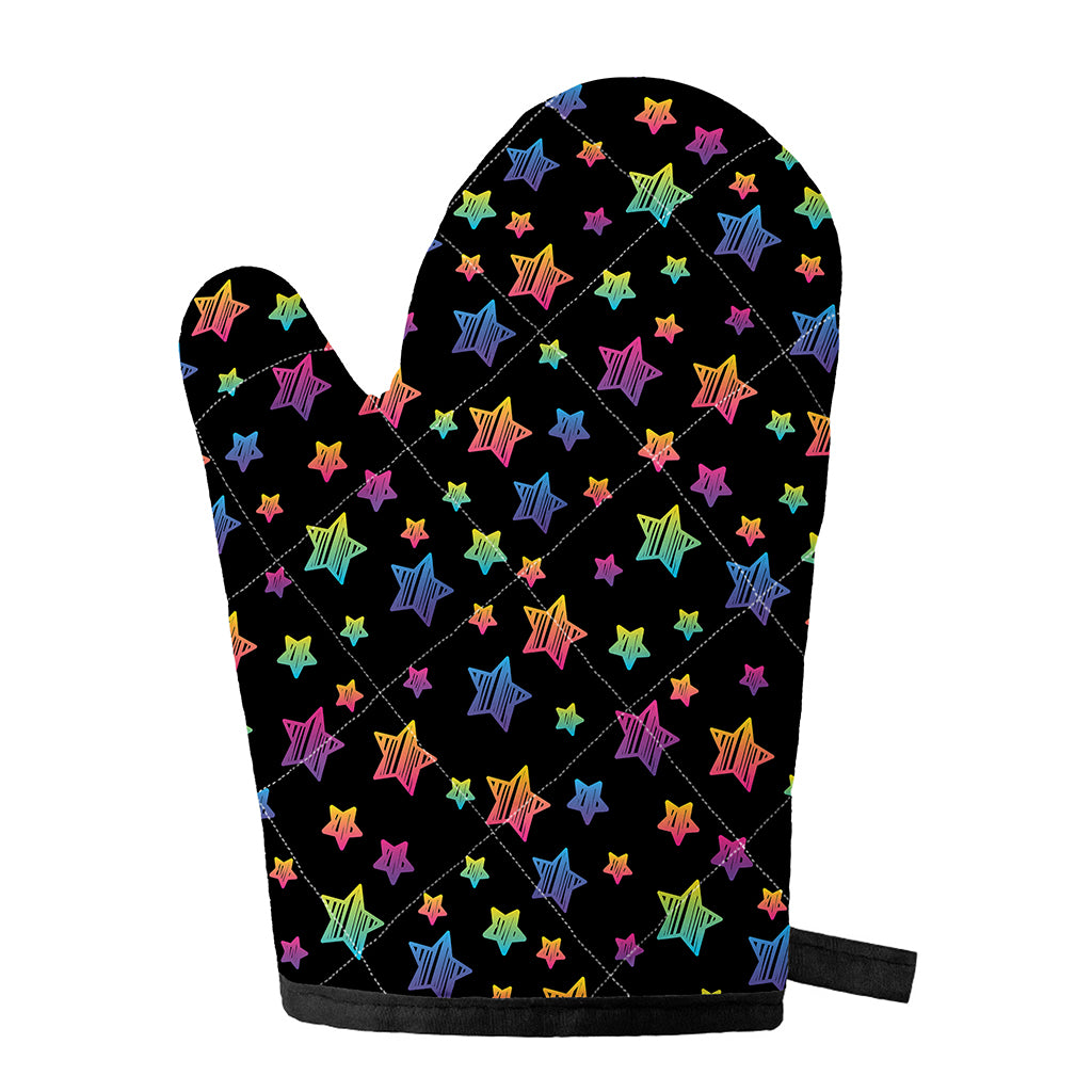 Rainbow Stars Pattern Print Single Oven Mitt