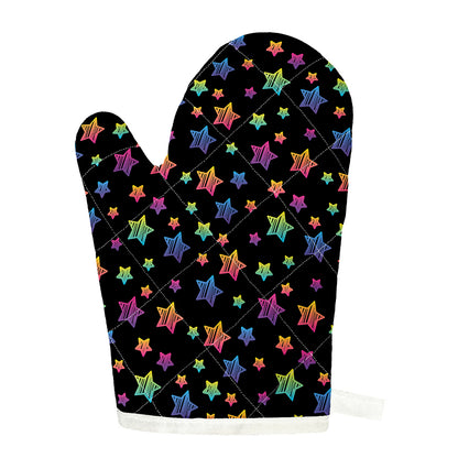 Rainbow Stars Pattern Print Single Oven Mitt