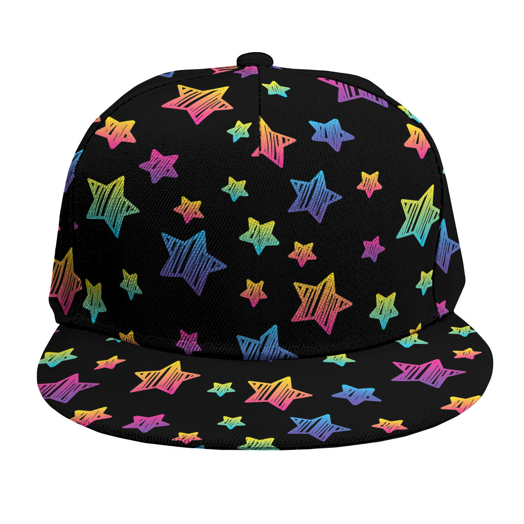 Rainbow Stars Pattern Print Snapback Cap