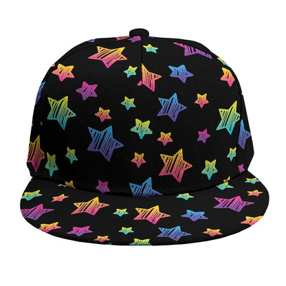 Rainbow Stars Pattern Print Snapback Cap