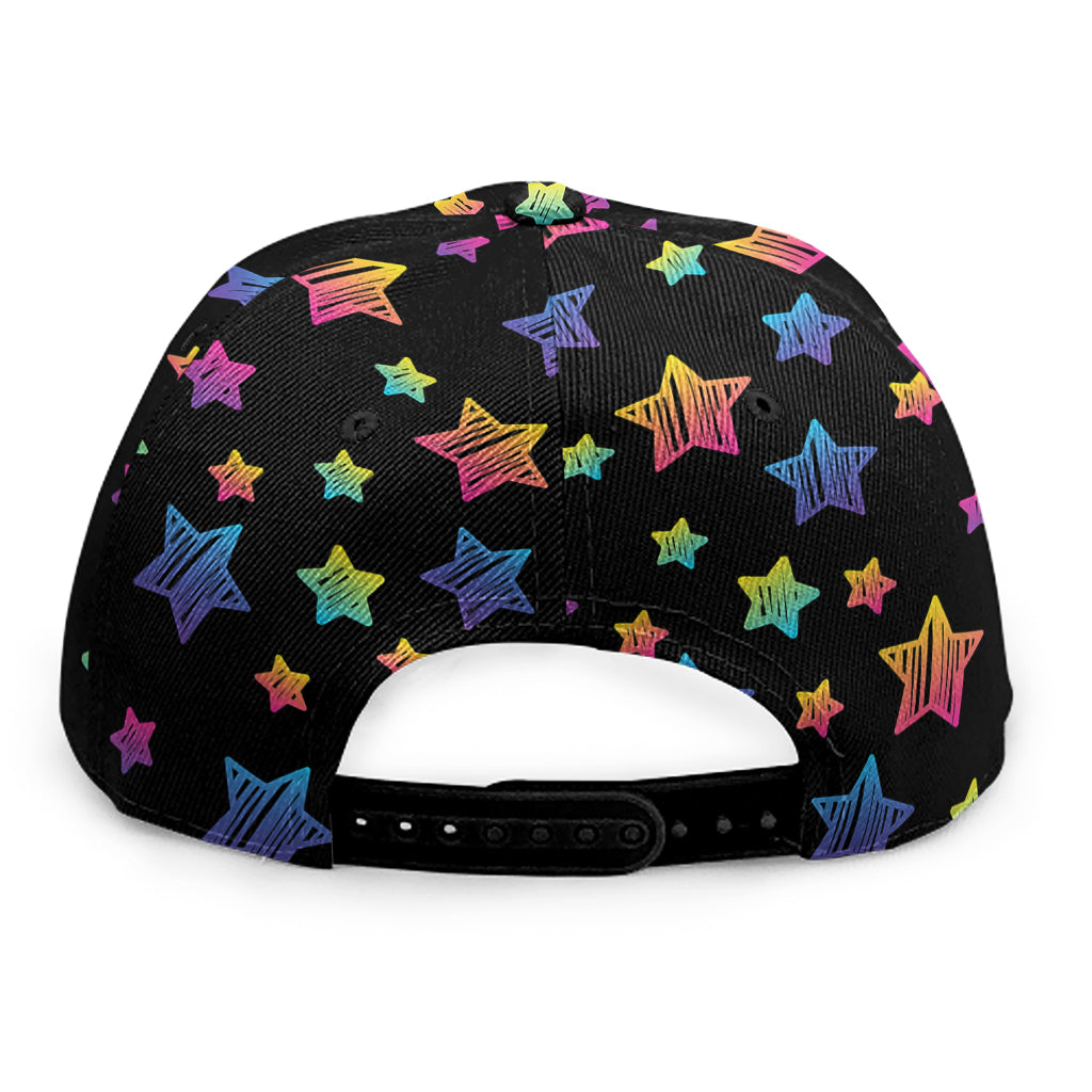 Rainbow Stars Pattern Print Snapback Cap