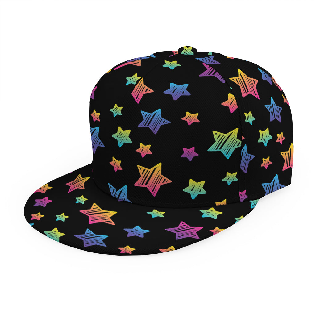 Rainbow Stars Pattern Print Snapback Cap