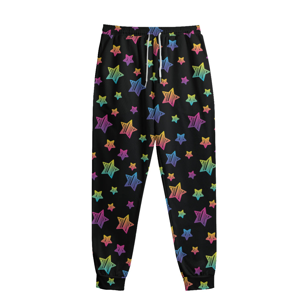 Rainbow Stars Pattern Print Sweatpants