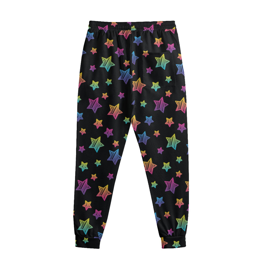Rainbow Stars Pattern Print Sweatpants