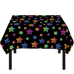 Rainbow Stars Pattern Print Tablecloth