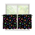 Rainbow Stars Pattern Print Tier Curtains