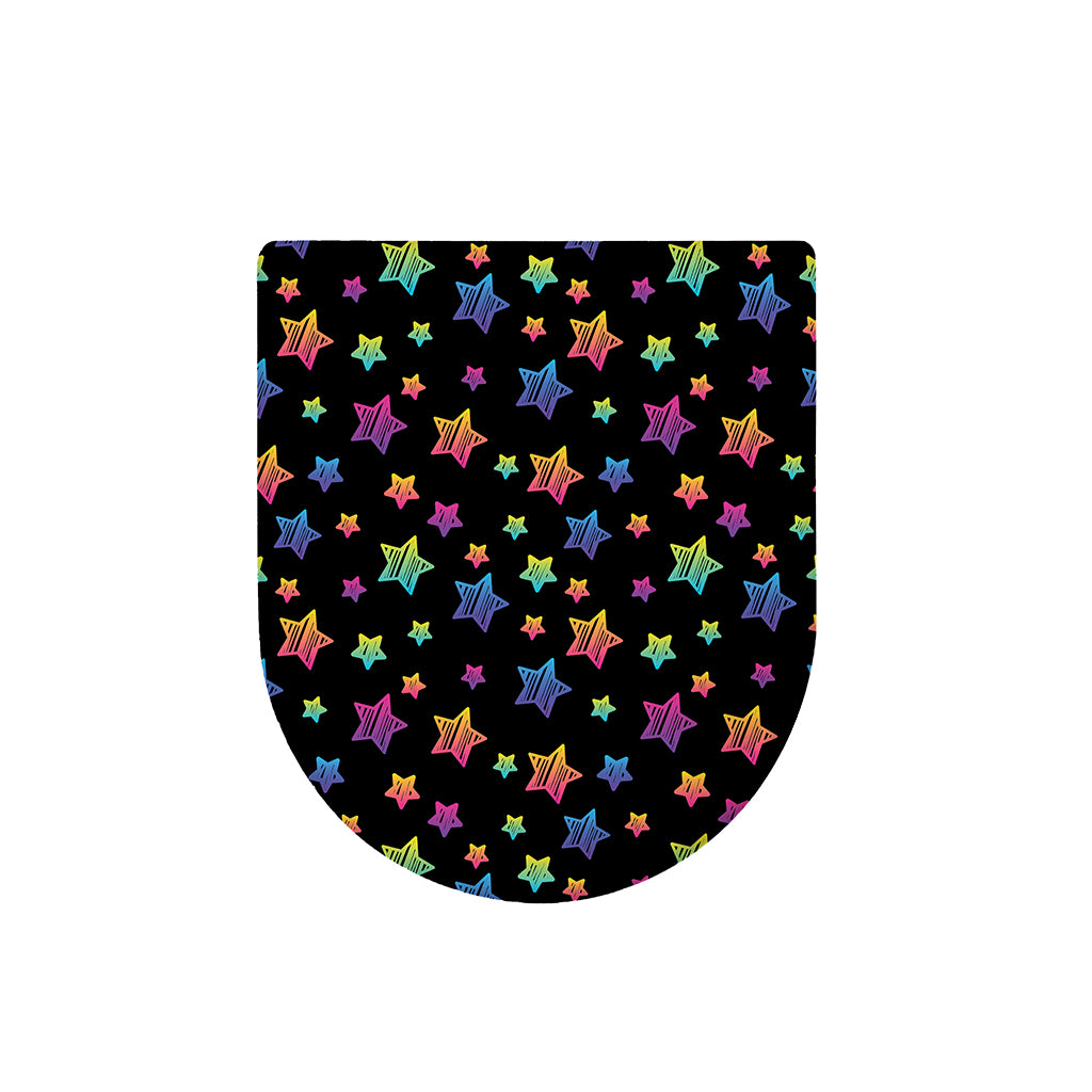 Rainbow Stars Pattern Print Toilet Lid Cover