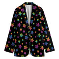 Rainbow Stars Pattern Print Women's Blazer