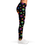 Rainbow Stars Pattern Print Women's Leggings