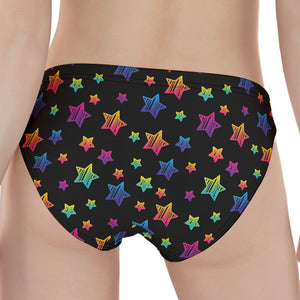 Rainbow Stars Pattern Print Women's Panties