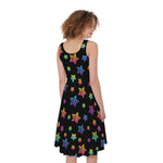 Rainbow Stars Pattern Print Women's Sleeveless Dress