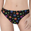 Rainbow Stars Pattern Print Women's Thong