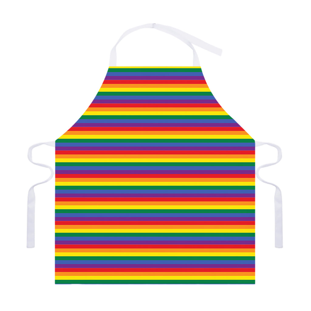 Rainbow Stripe Print Adjustable Apron