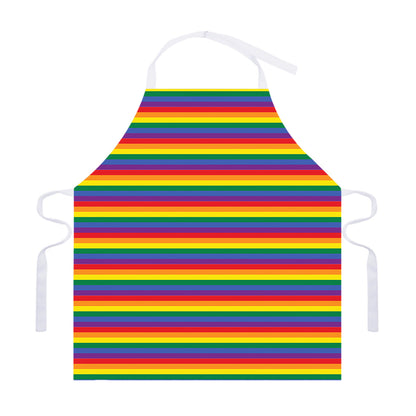 Rainbow Stripe Print Adjustable Apron