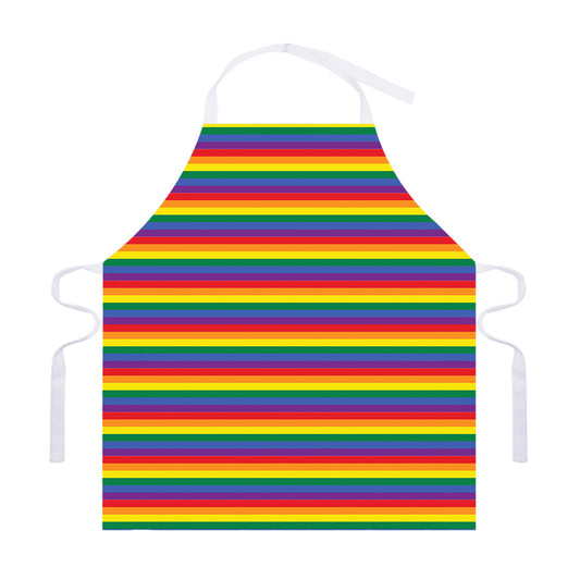 Rainbow Stripe Print Adjustable Apron