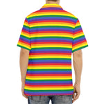Rainbow Stripe Print Aloha Shirt
