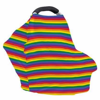 Rainbow Stripe Print Baby Seat Cover