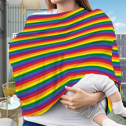 Rainbow Stripe Print Baby Seat Cover