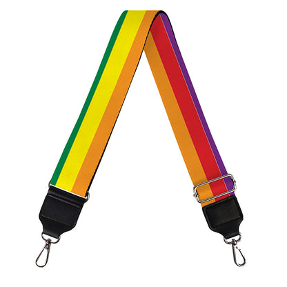 Rainbow Stripe Print Bag Strap