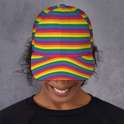 Rainbow Stripe Print Baseball Cap