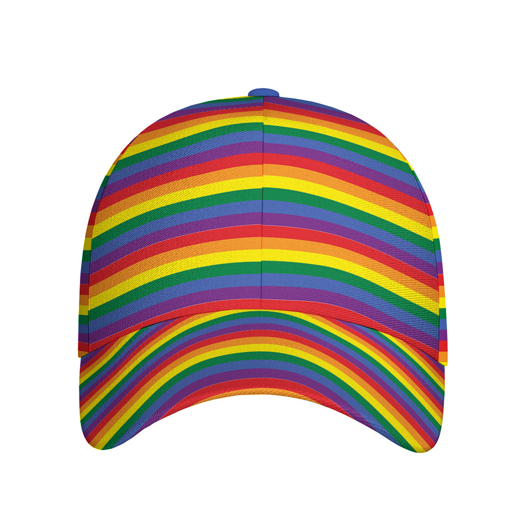 Rainbow Stripe Print Baseball Cap