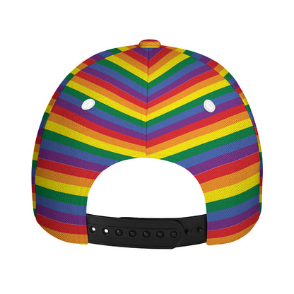 Rainbow Stripe Print Baseball Cap