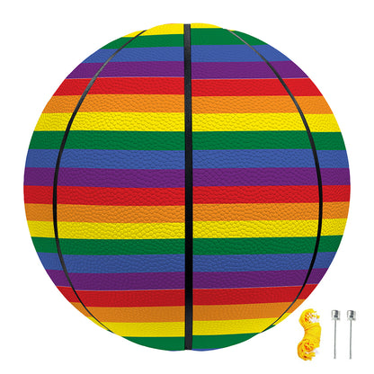 Rainbow Stripe Print Basketball