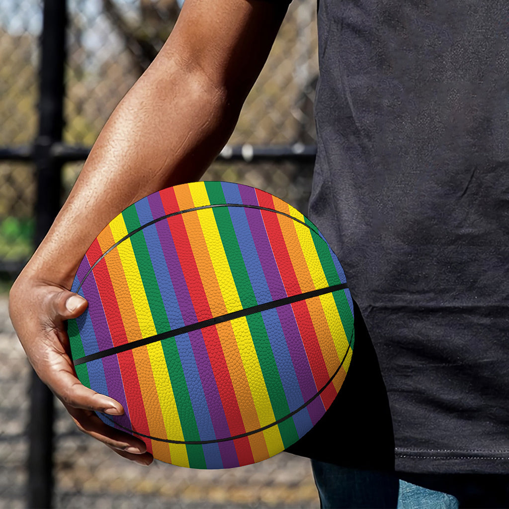 Rainbow Stripe Print Basketball