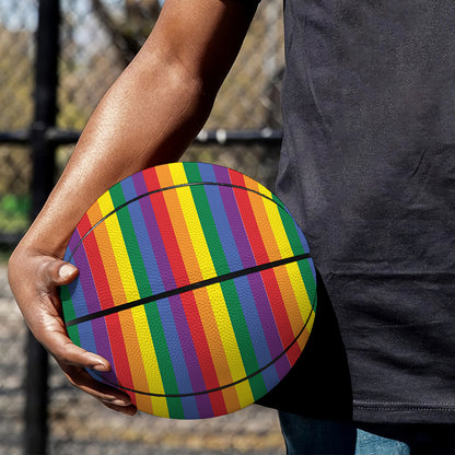 Rainbow Stripe Print Basketball