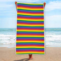 Rainbow Stripe Print Beach Towel