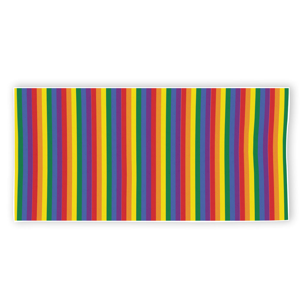 Rainbow Stripe Print Beach Towel
