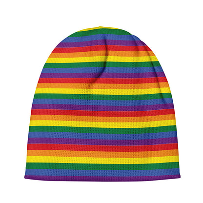 Rainbow Stripe Print Beanie