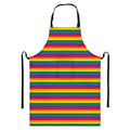 Rainbow Stripe Print Bib Apron With Pocket