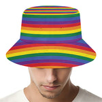 Rainbow Stripe Print Bucket Hat