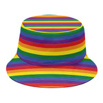 Rainbow Stripe Print Bucket Hat