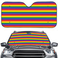 Rainbow Stripe Print Car Windshield Sun Shade