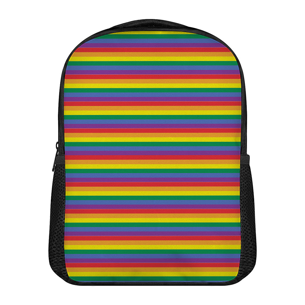 Rainbow Stripe Print Casual Backpack