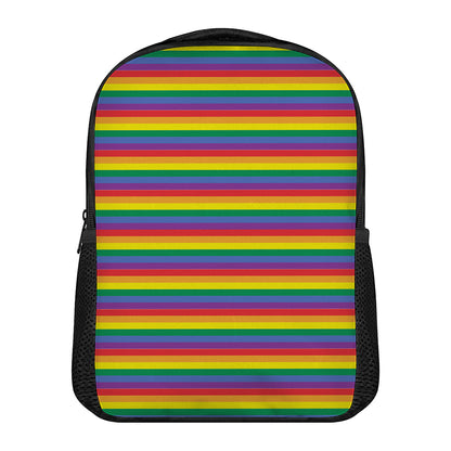 Rainbow Stripe Print Casual Backpack
