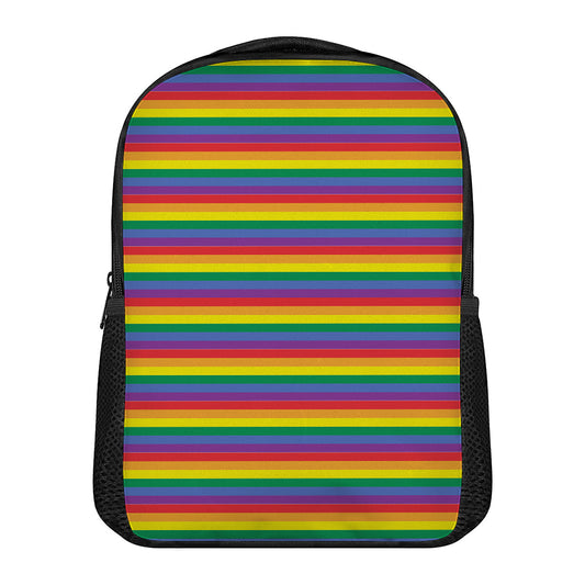 Rainbow Stripe Print Casual Backpack