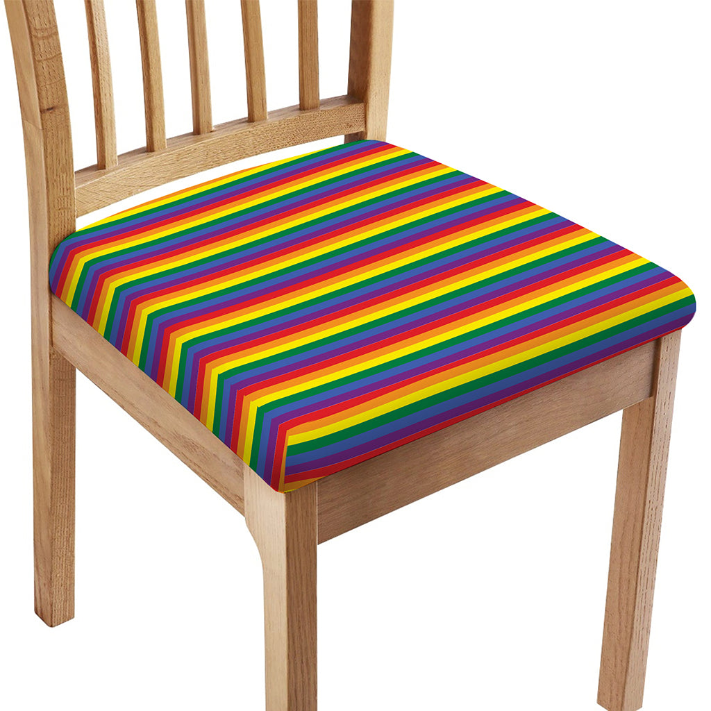 Rainbow Stripe Print Chair Cushion Cover