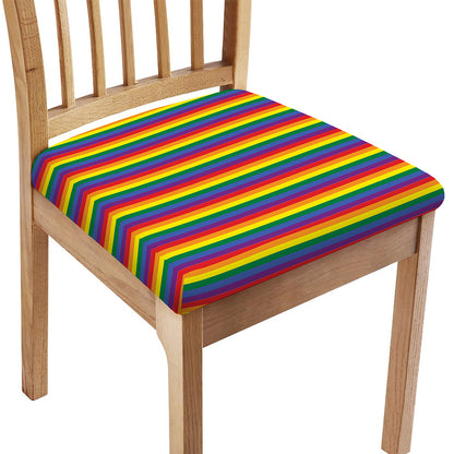 Rainbow Stripe Print Chair Cushion Cover