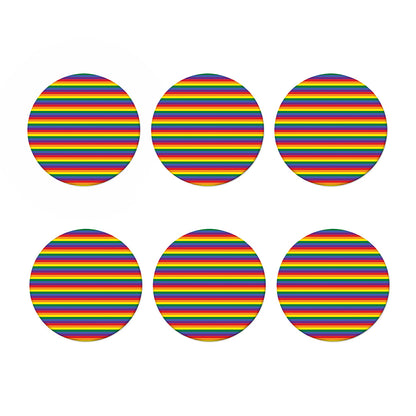 Rainbow Stripe Print Coaster Set