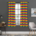 Rainbow Stripe Print Grommet Curtain Panels