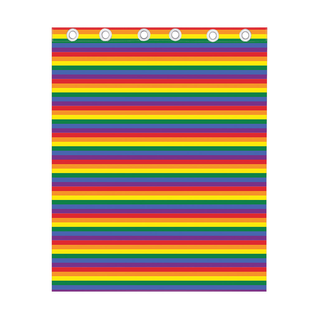 Rainbow Stripe Print Curtain