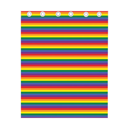 Rainbow Stripe Print Curtain