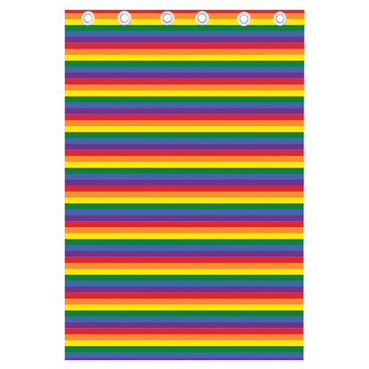Rainbow Stripe Print Curtain