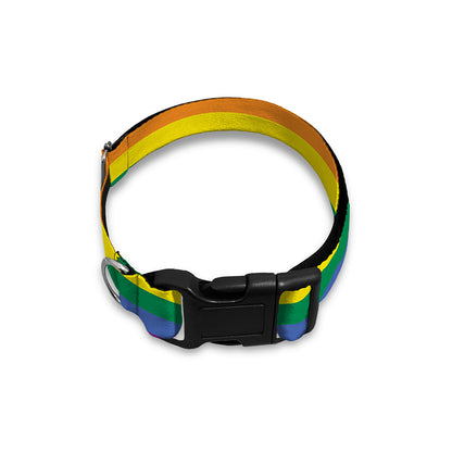 Rainbow Stripe Print Dog Collar