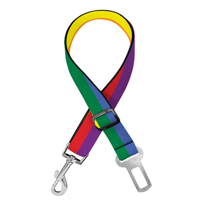 Rainbow Stripe Print Dog Seat Belt