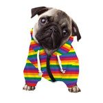 Rainbow Stripe Print Dog Zip Up Hoodie